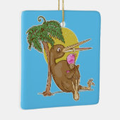 Kiwi die een ijsje eet keramisch ornament (Rechts)