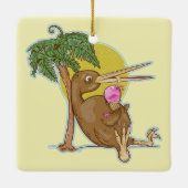 Kiwi die een ijsje eet keramisch ornament (Achterkant)