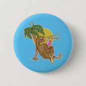 Kiwi die een ijsje eet ronde button 5,7 cm (Voorkant)
