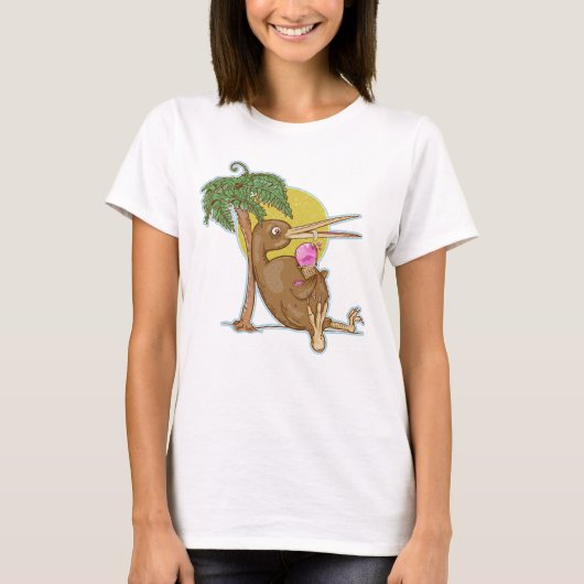 Kiwi die een ijsje eet t-shirt (Voorkant)