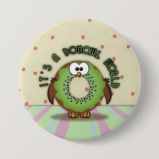 kiwi donowl ronde button 7,6 cm (Voorkant)