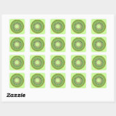 kiwi donut vierkante sticker (Vel)