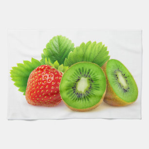 Kiwi en aardbei theedoek