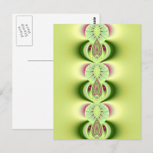 Kiwi Fine Fractal Art Briefkaart (Voorkant / Achterkant)