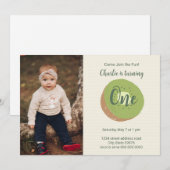 Kiwi First Birthday Photo Invitation Kaart (Voorkant / Achterkant)
