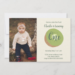 Kiwi First Birthday Photo Invitation Kaart