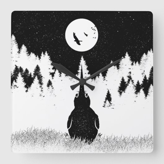 Kiwi Flightless Bird Vierkante Klok (Voorkant)