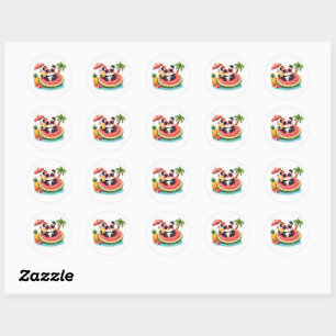 Kiwi Float Panda 🐼 Mooie Tropische Strand Sticker