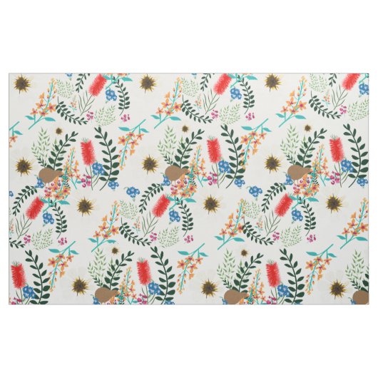 Kiwi Flora Stof (Yard (91,4 cm))