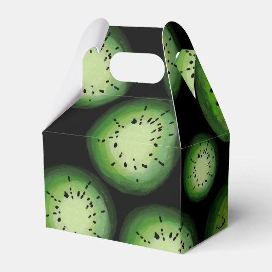 Kiwi Fruit Birthday Waterverf Black Bedankdoosjes (Achterkant)