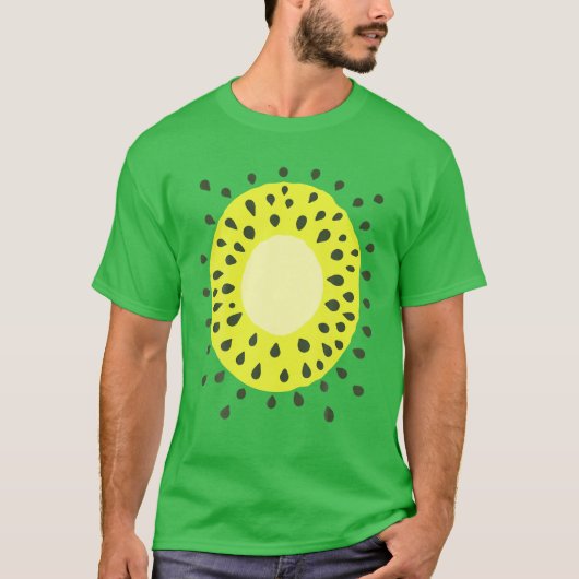 Kiwi Fruit Costume Vegan Halloween Lazy Costume T-shirt (Voorkant)