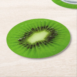 Kiwi Fruit Fresh Slice Ronde Kartonnen Onderzetter