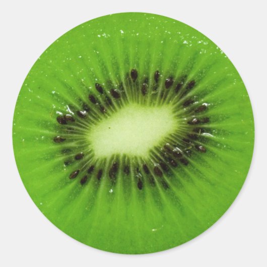 Kiwi Fruit Fresh Slice Ronde Sticker (Voorkant)