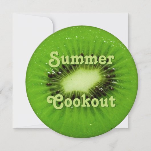 Kiwi Fruit Fresh Slice Summer Cookout Uitnodiging (Voorkant)