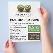 Kiwi Fruit, Gezondheidsvoedselwinkel Reclame Flyer (Hand)