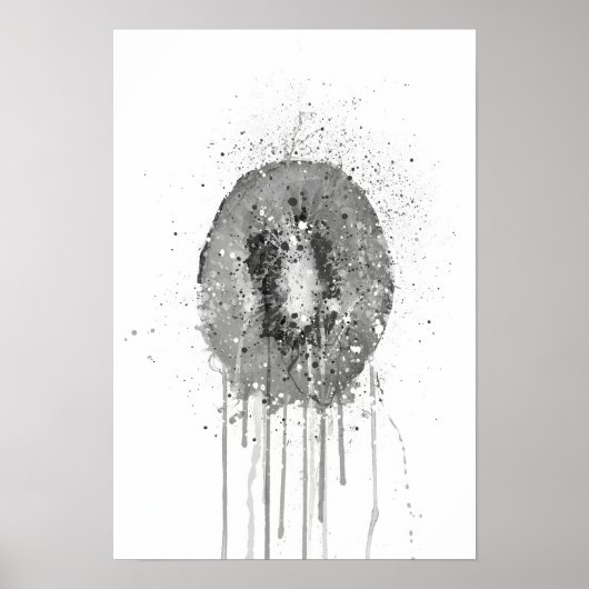 Kiwi Fruit Grey Poster (Voorkant)