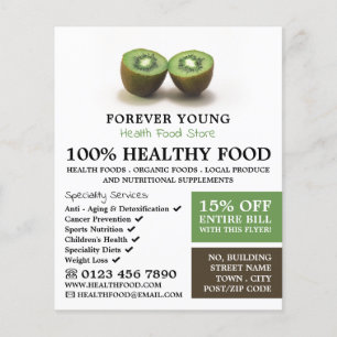 Kiwi Fruit, Health Food Store Advertising Flyer