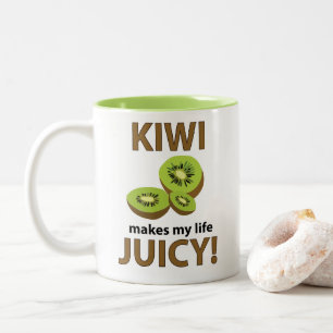 Kiwi Fruit Liefhebber Kiwi Tweekleurige Koffiemok