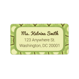 Kiwi Fruit Pattern Etiket