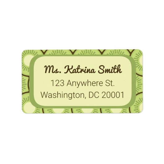 Kiwi Fruit Pattern Etiket (Voorkant)