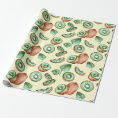 Kiwi Fruit Pattern Wrapping Paper Cadeaupapier (Uitgerold)