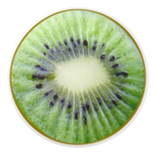 Kiwi Fruit Slice grappige foodie 2D grafisch Keramische Knop (Voorkant)