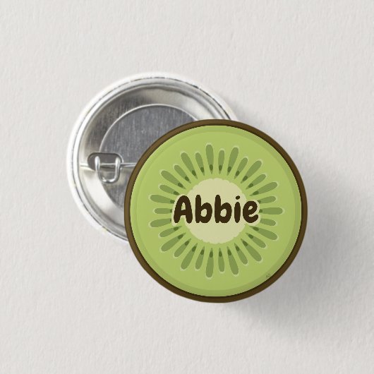 Kiwi Fruit Slice Ronde Button 3,2 Cm (Voorkant /achterkant)