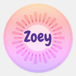 Kiwi Fruit Sunrise Name Label