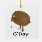 Kiwi Fruit Vogel G'Day Ornament (Achterkant)