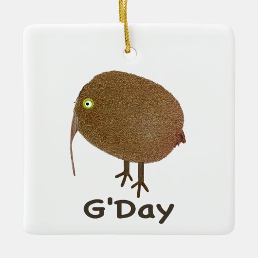 Kiwi Fruit Vogel G'Day Ornament (Voorkant)