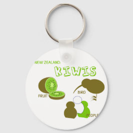 Kiwi, Fruit, Vogel, Mensen, Cartoon tekenen, Fun Sleutelhanger