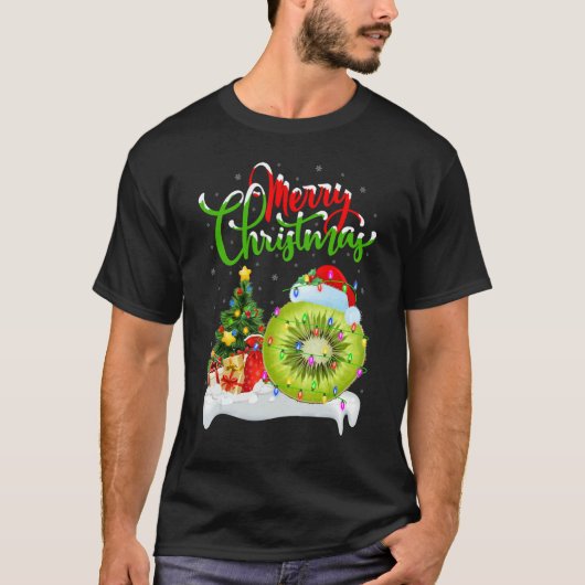 Kiwi Fruit   Xmas Decorations Santa Kiwi Fruit Chr T-shirt (Voorkant)