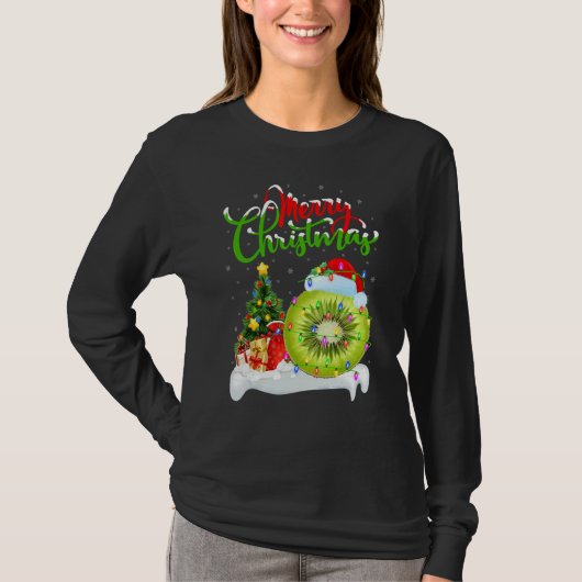 Kiwi Fruit Xmas Decorations Santa Kiwi Fruit Chr T-shirt (Voorkant)
