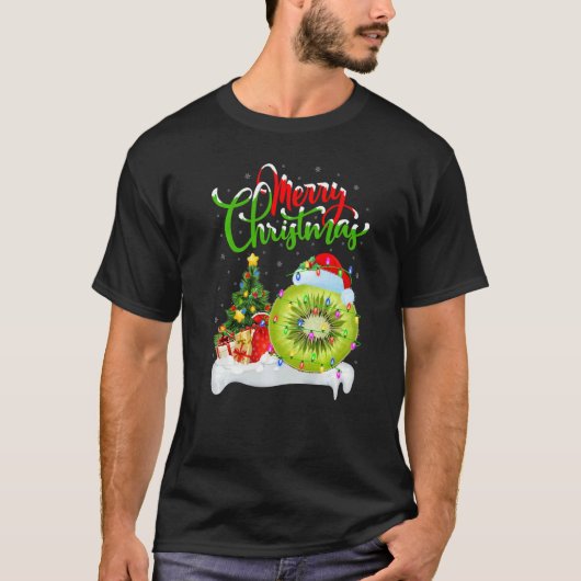 Kiwi Fruit  Xmas Decorations Santa Kiwi Fruit Chri T-shirt (Voorkant)