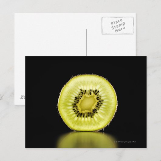 Kiwi, Fruit, Zwarte achtergrond Briefkaart (Voorkant / Achterkant)