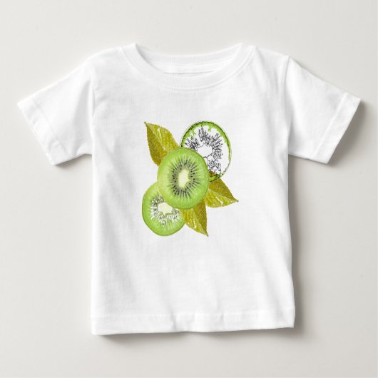 Kiwi, fruitig, groen en wit, vers, sappig, wit (Voorkant)