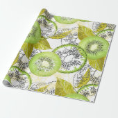 Kiwi, fruitig, groen en wit, vers, sappig, wit cadeaupapier (Uitgerold)