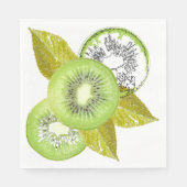 Kiwi, fruitig, groen en wit, vers, sappig, wit servet (Voorkant)