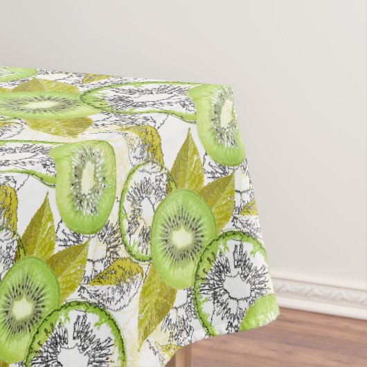 Kiwi, fruitig, groen en wit, vers tafelkleed (Voorbeeld)
