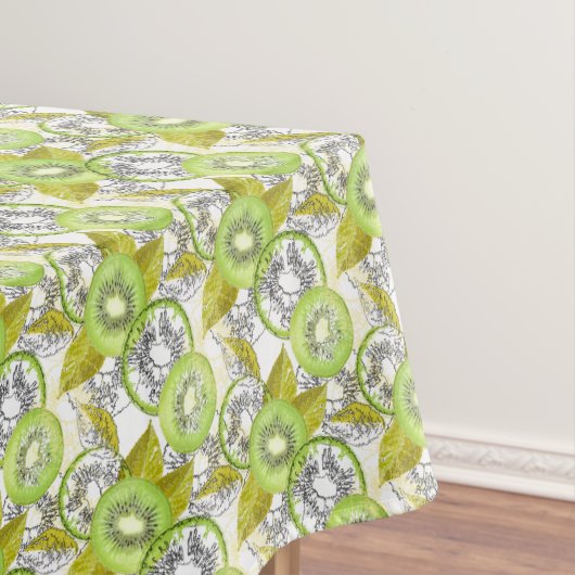 Kiwi, fruitig, groen en wit, vers tafelkleed (Voorbeeld)