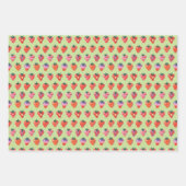 Kiwi Geïllustreerd Aardbei Gift Wrap Collectie Inpakpapier Vel (Voorkant)