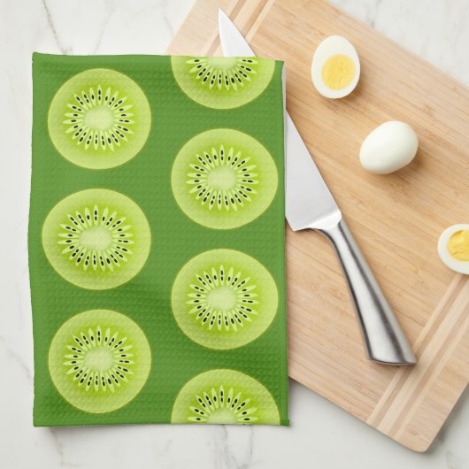 Kiwi gestileerde fruitslangen theedoek (Quarter Fold)