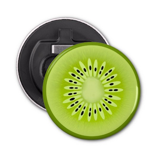Kiwi-gestyliseerde vruchtenplak button flesopener (Voorkant)