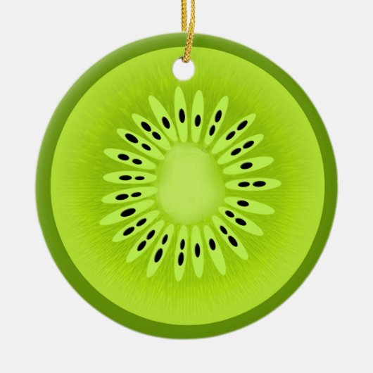Kiwi-gestyliseerde vruchtenplak keramisch ornament (Voorkant)
