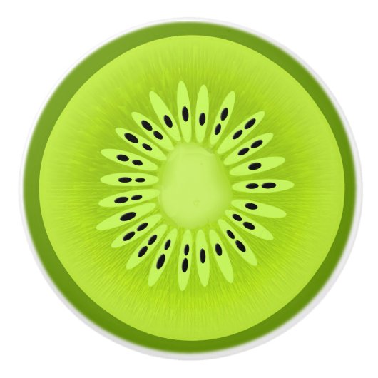Kiwi-gestyliseerde vruchtenplak keramische knop (Voorkant)
