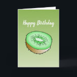 Kiwi Gevouwen Groet Verjaardag Kaart<br><div class="desc">Heerlijke kiwi op een gevouwen Happy Birthday Kaart.</div>