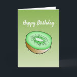 Kiwi Gevouwen Groet Verjaardag Kaart<br><div class="desc">Heerlijke kiwi op een gevouwen Happy Birthday Kaart.</div>