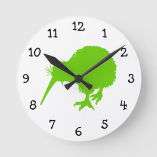 Kiwi Green Bird Ronde Klok