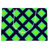 Kiwi Green en Navy Blue Geometric Pattern Large Cadeautasje (Voorkant)