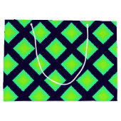 Kiwi Green en Navy Blue Geometric Pattern Large Cadeautasje (Achterkant)
